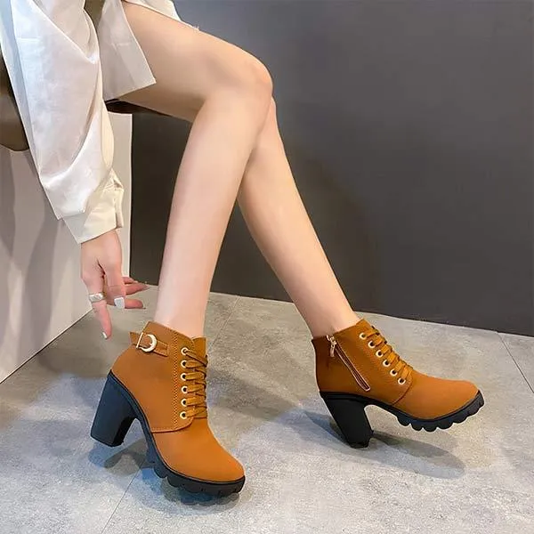 Women'S High Heel Chunky Platform Ankle Boots 79176085C