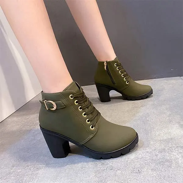 Women'S High Heel Chunky Platform Ankle Boots 79176085C