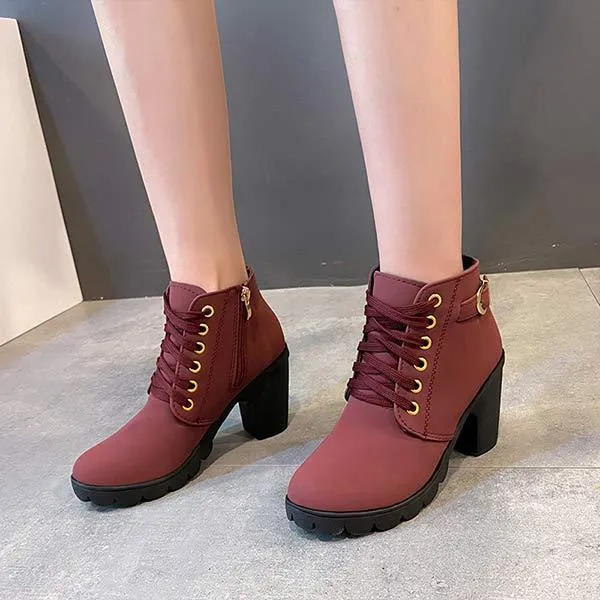 Women'S High Heel Chunky Platform Ankle Boots 79176085C
