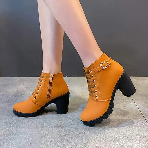 Women'S High Heel Chunky Platform Ankle Boots 79176085C