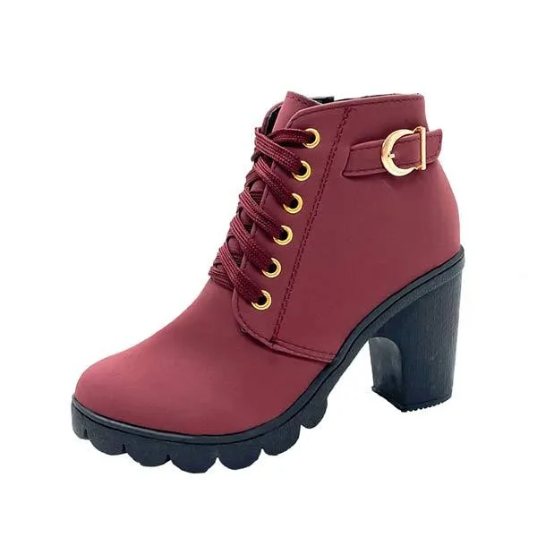 Women'S High Heel Chunky Platform Ankle Boots 79176085C