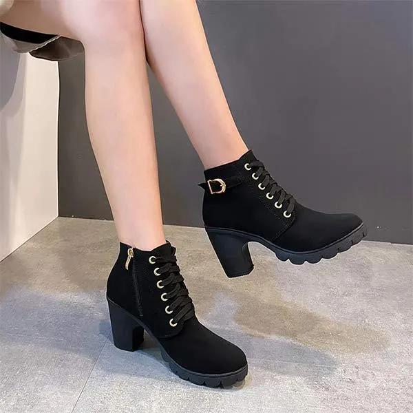 Women'S High Heel Chunky Platform Ankle Boots 79176085C