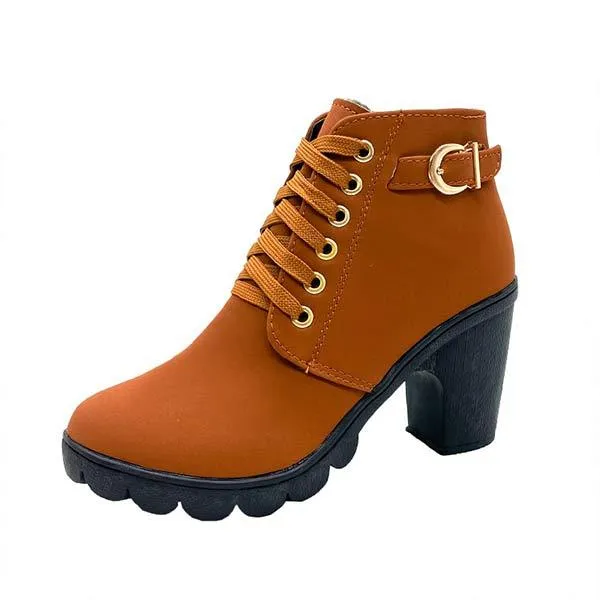 Women'S High Heel Chunky Platform Ankle Boots 79176085C