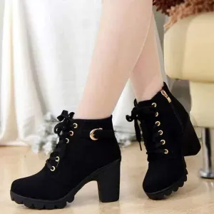Women'S High Heel Chunky Platform Ankle Boots 79176085C