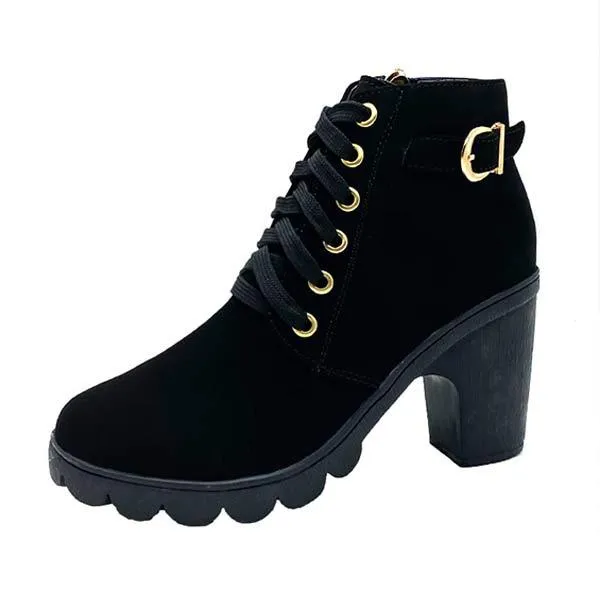 Women'S High Heel Chunky Platform Ankle Boots 79176085C